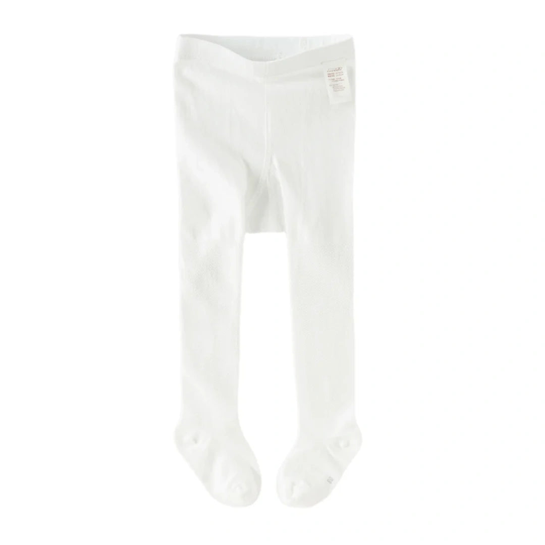 Collants fins unis enfant fille blanc, vêtement enfant maroc - MALOBY