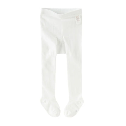 Collants fins unis enfant fille blanc, vêtement enfant maroc - MALOBY