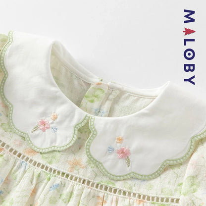 Ensemble floral 2 pièces Tunique+Short enfant fille- Vert