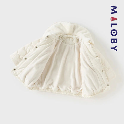Veste courte matelassée enfant fille- Beige