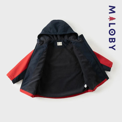 Parka imperméable doublée polaire enfant garçon- rouge