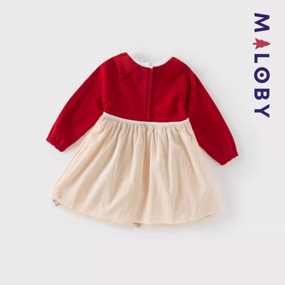 Robe cérémonie brodée à boléro intégré- rouge