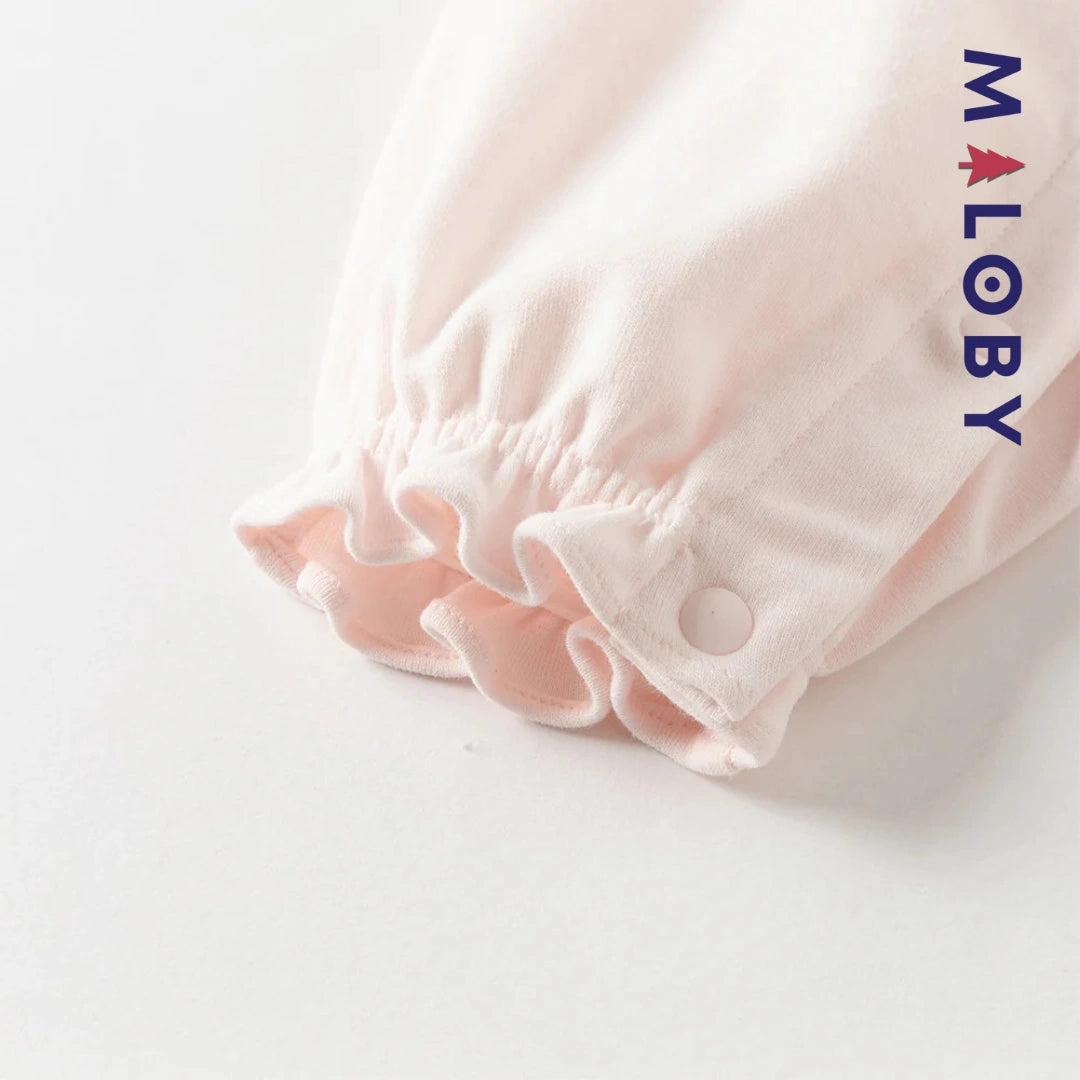 Ensemble 2 pièces combinaison+bonnet bébé fille-Rose