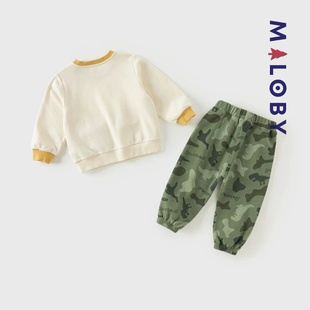 Ensemble 2 pièces sweat + Jogging enfant garçon- vert militaire -robes et ensembles pour filles, bébés et garcons - MALOBY