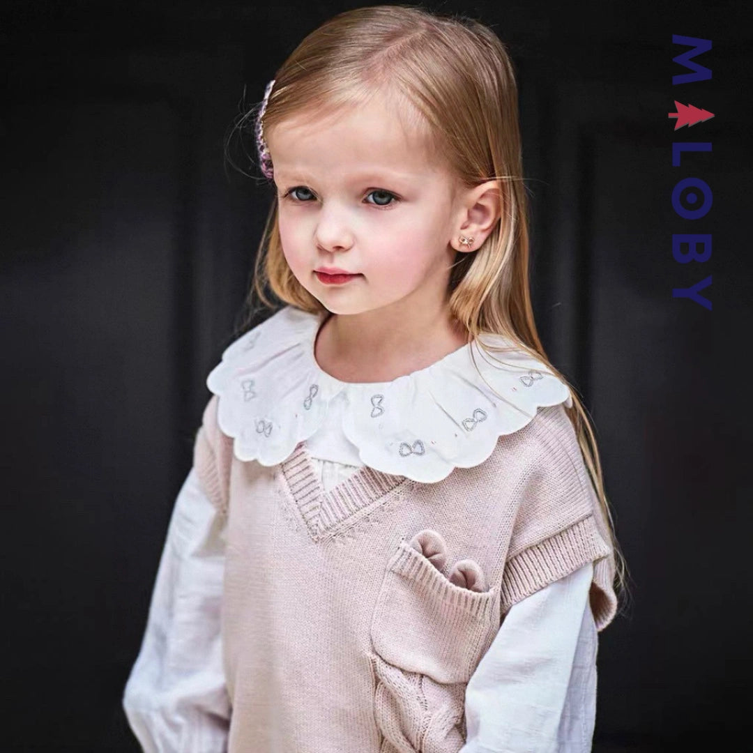 Gilet sans manches enfant fille -Rose -robes et ensembles pour filles, bébés et garcons - MALOBY