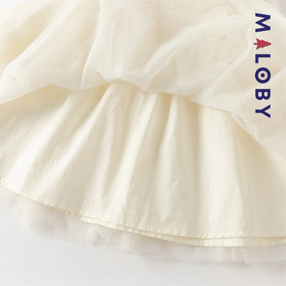 Robe de cérémonie à smocks enfant fille -Jaune