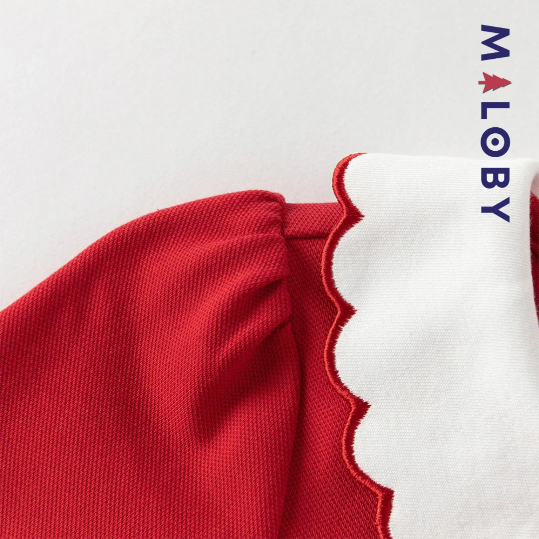 Robe polo motif papillon enfant fille -Rouge -robes et ensembles pour filles, bébés et garcons - MALOBY