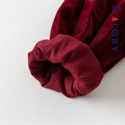 Robe en velours unie enfant fille - bordeaux
