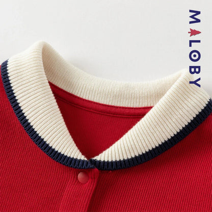 Robe en pur coton manches longues enfant fille -rouge