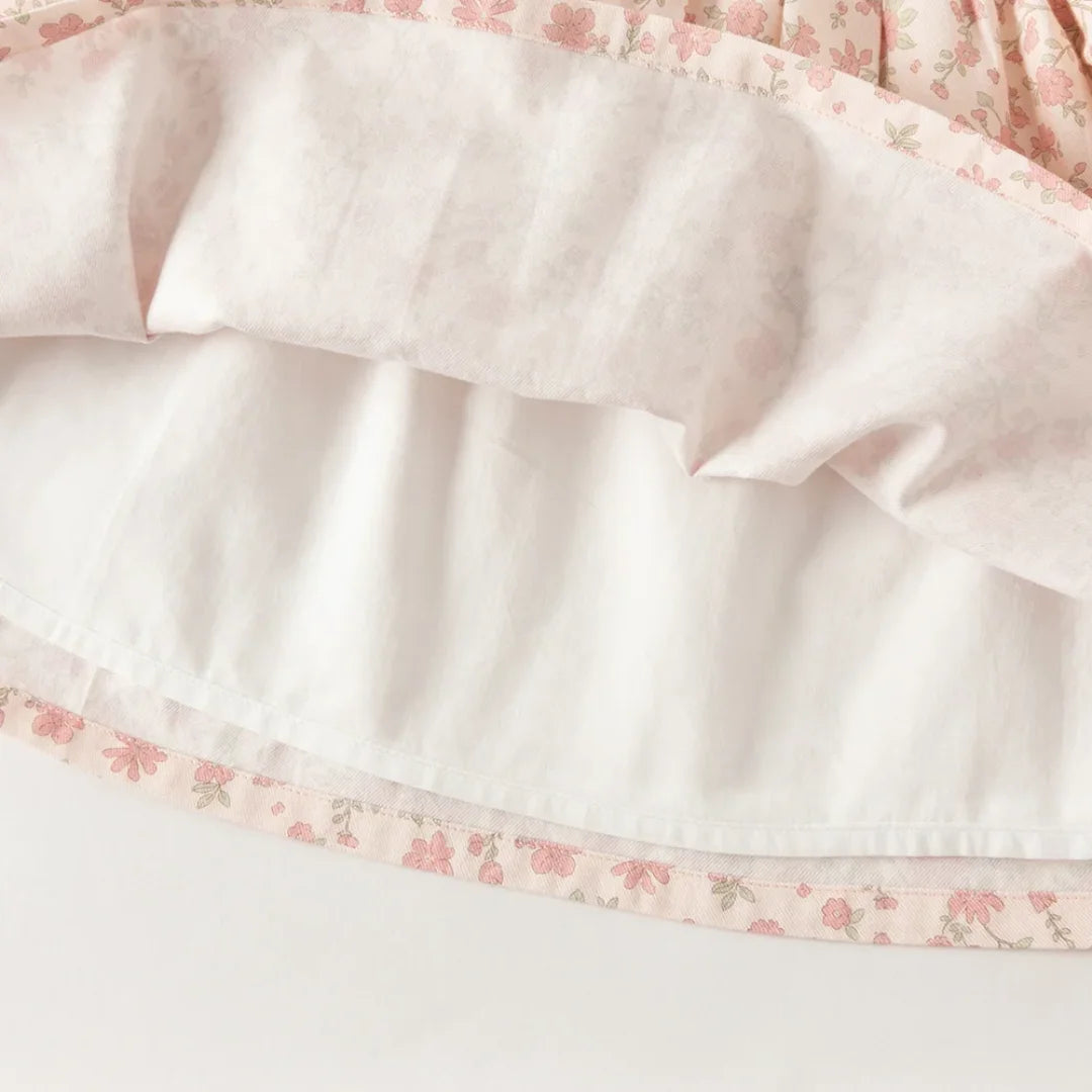 Ensemble Blouse Fleurie et Pantalon Évasé à Volants enfant fille –imprimé fleurs