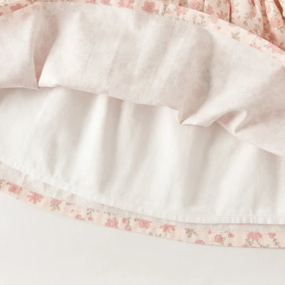 Ensemble Blouse Fleurie et Pantalon Évasé à Volants enfant fille –imprimé fleurs