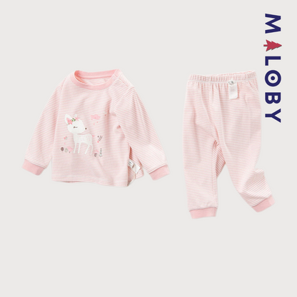 Pyjama 2 pièces manches longues enfant fille -robes et ensembles pour filles, bébés et garcons - MALOBY