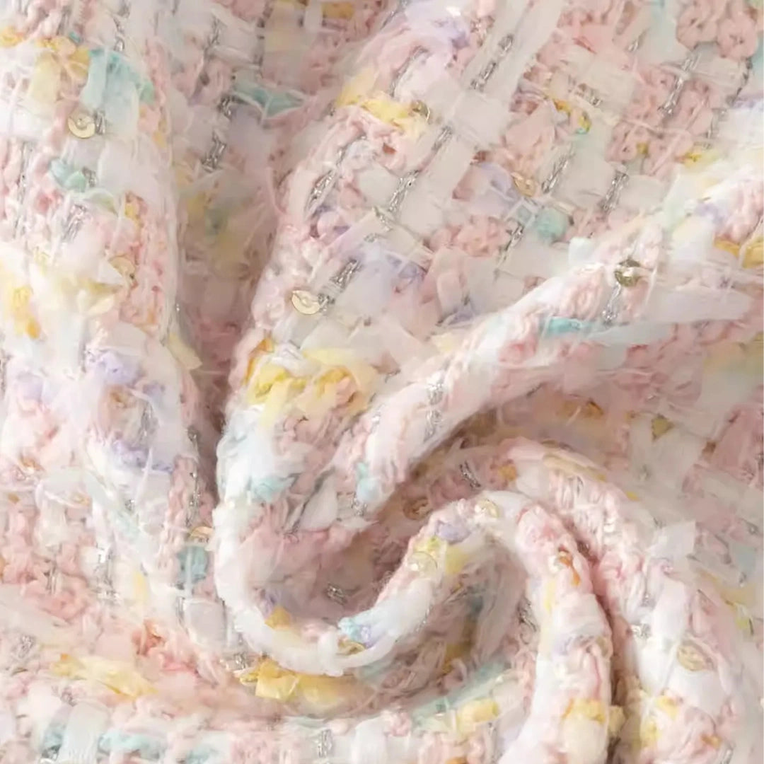 Robe cérémonie à carreaux style chanel enfant fille -Rose -robes et ensembles pour filles, bébés et garcons - MALOBY