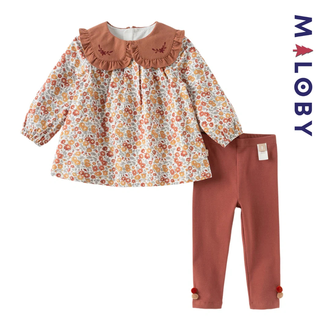 Ensemble 2 pièces blouse + Legging enfant fille- floral