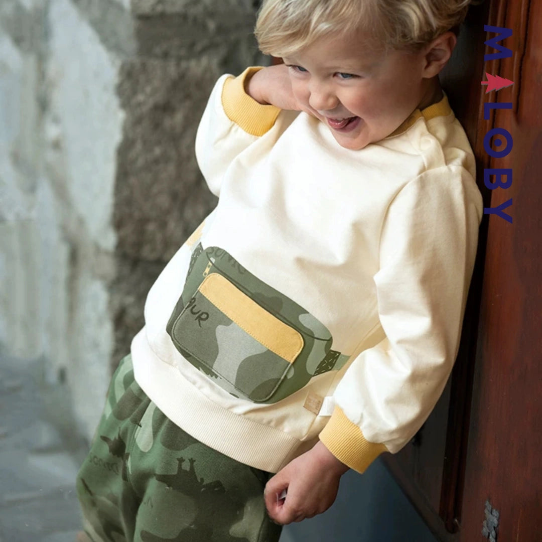 Ensemble 2 pièces sweat + Jogging enfant garçon- vert militaire -robes et ensembles pour filles, bébés et garcons - MALOBY