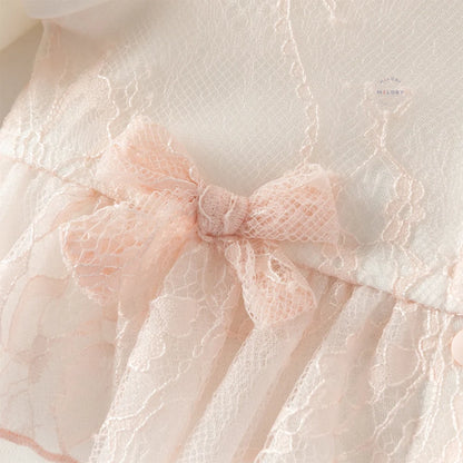 Combinaison habillée effet 2 en 1 enfant fille rose, vêtement bébé maroc - MALOBY