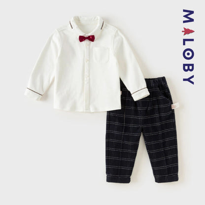 Ensemble cérémonie à carreaux enfant garçon - marine -robes et ensembles pour filles, bébés et garcons - MALOBY