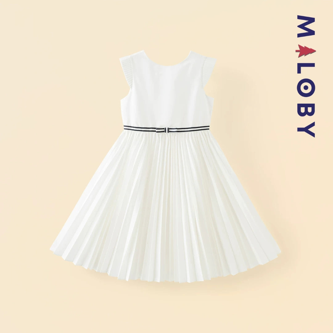 Robe princesse pour cérémonie à jupe plissée fille- Ivoire