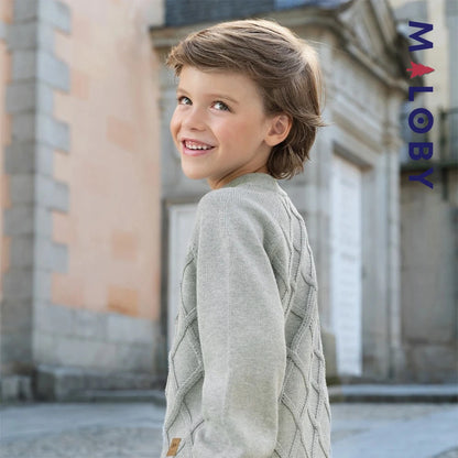 Pull en maille enfant garçon- Bleu/gris