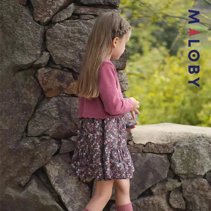 Ensemble 2 pièces robe + cardigan enfant fille - floral -robes et ensembles pour filles, bébés et garcons - MALOBY