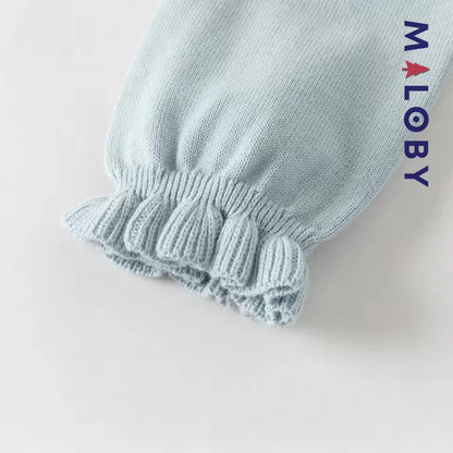 Robe princesse bi-matière enfant fille -Bleu ciel -robes et ensembles pour filles, bébés et garcons - MALOBY