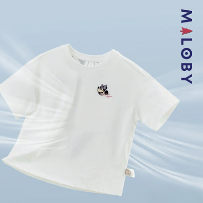 T-shirts antibactériens et anti-acariens motif Disney enfant fille- Blanc
