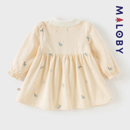 Ensemble robe en velours côtelé + sac fantaisie enfant fille- jaune -robes et ensembles pour filles, bébés et garcons - MALOBY
