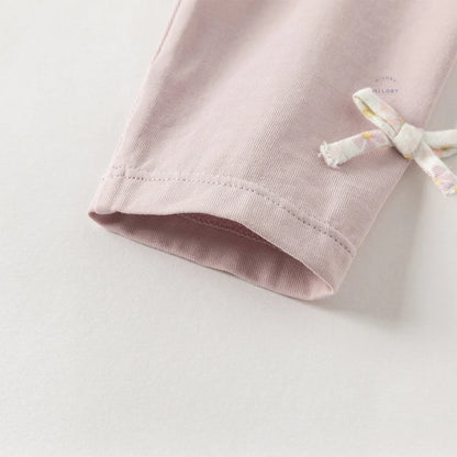 Ensemble fleuri blouse et legging effet 2 en 1 enfant fille rose - MALOBY