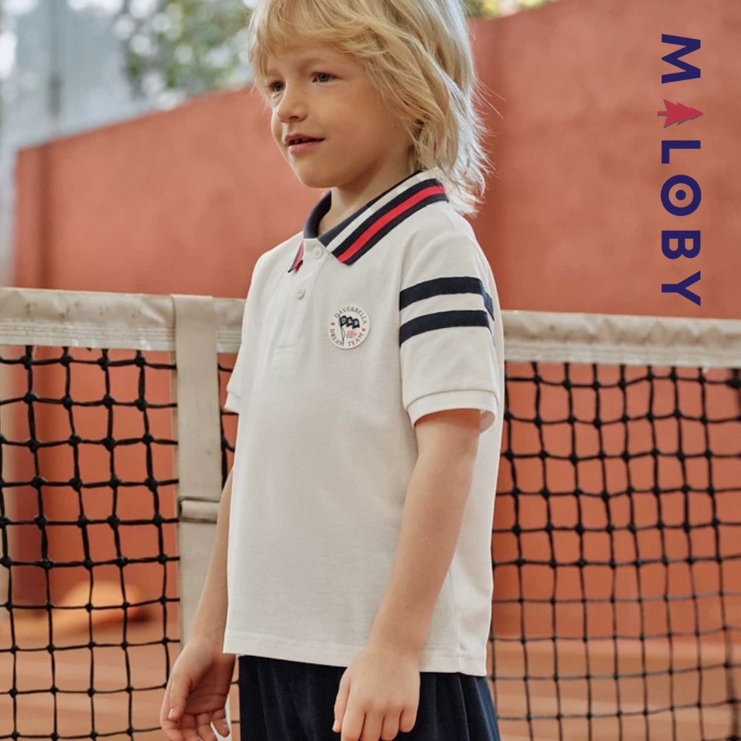 Ensemble sport 2 pièces Polo+Short enfant garçon- Beige