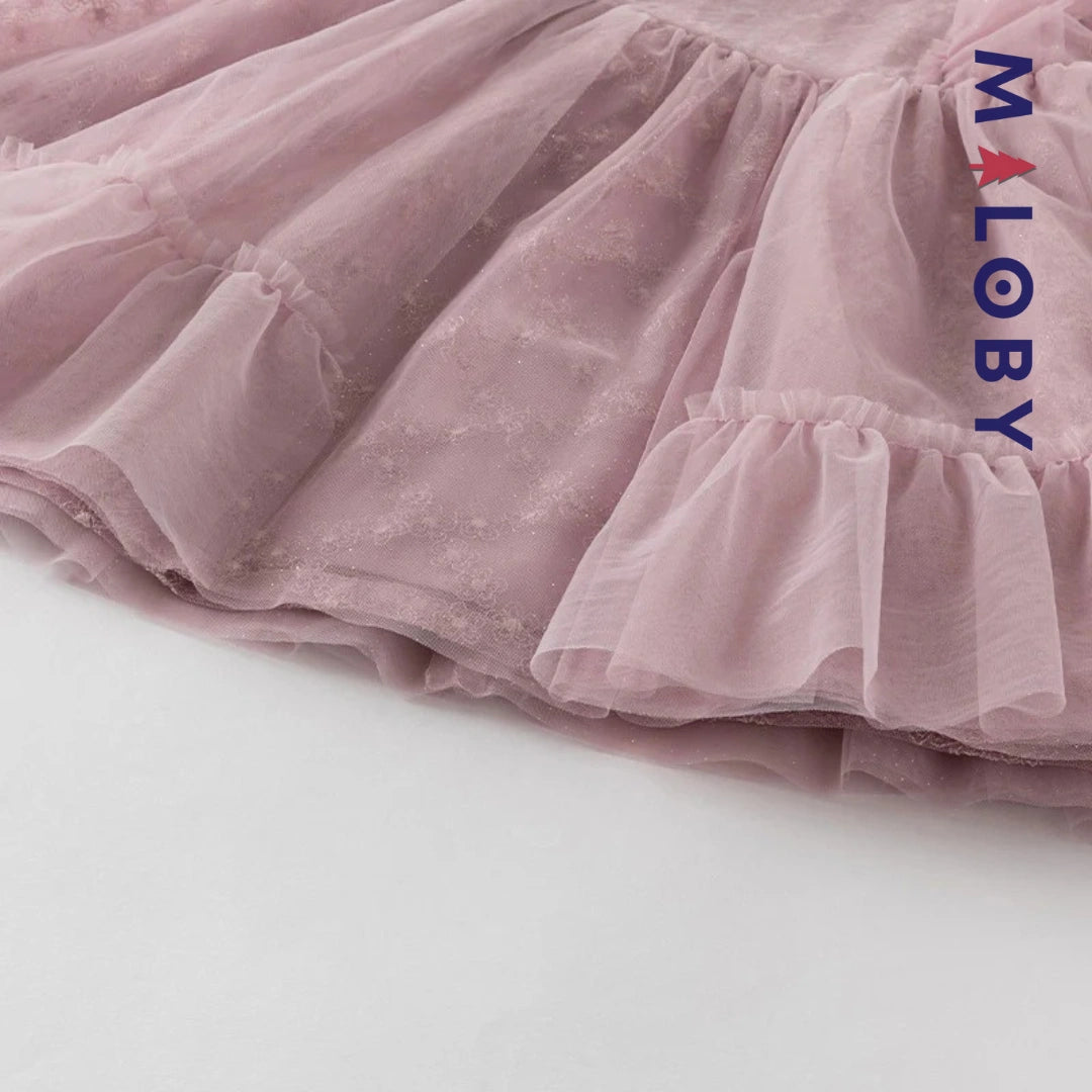 Ensemble Robe+sac pour cérémonie volontée en tulle - violet -robes et ensembles pour filles, bébés et garcons - MALOBY