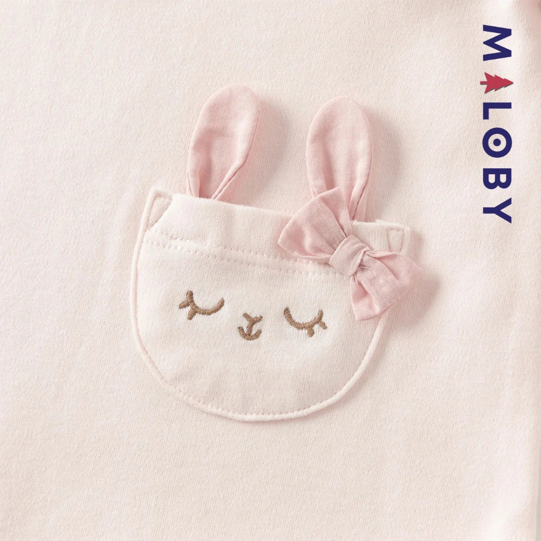 Ensemble 2 pièces combinaison+bonnet bébé fille-Rose