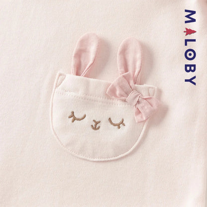 Ensemble 2 pièces combinaison+bonnet bébé fille-Rose