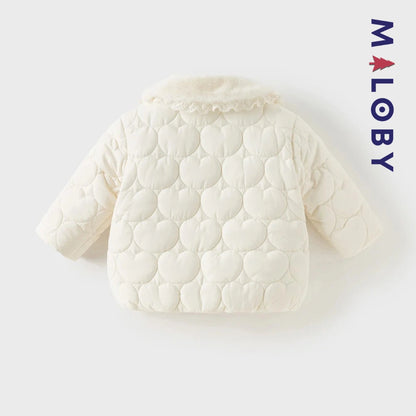 Veste courte matelassée enfant fille- Beige