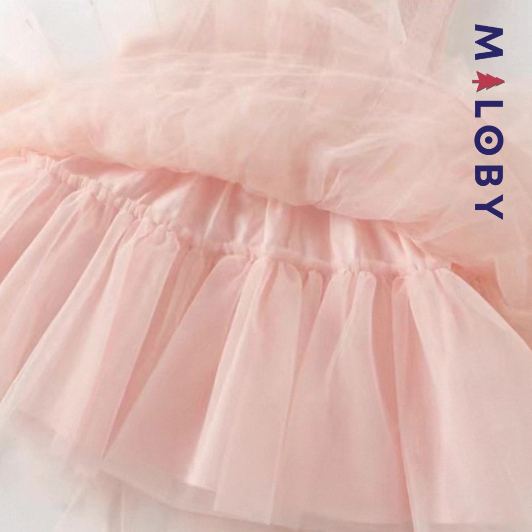 Ensemble cérémonie Robe veste enfant fille-Rose -robes et ensembles pour filles, bébés et garcons - MALOBY