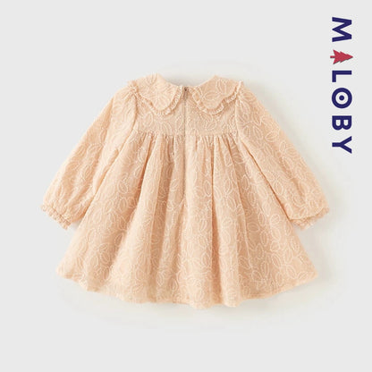 Robe cérémonie brodée enfant fille- Rose pâle -robes et ensembles pour filles, bébés et garcons - MALOBY