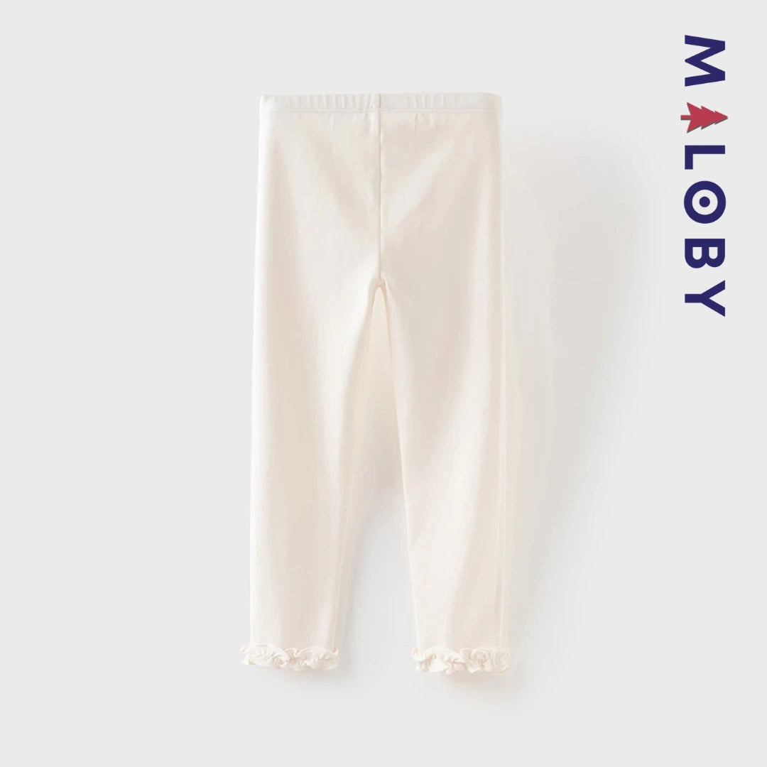 Legging à volants enfant fille - blanc/gris -robes et ensembles pour filles, bébés et garcons - MALOBY