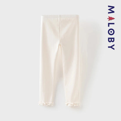 Legging à volants enfant fille - blanc/gris -robes et ensembles pour filles, bébés et garcons - MALOBY