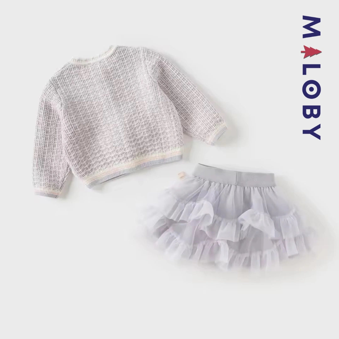 Ensemble style chanel jupe + Cardigan -Violet