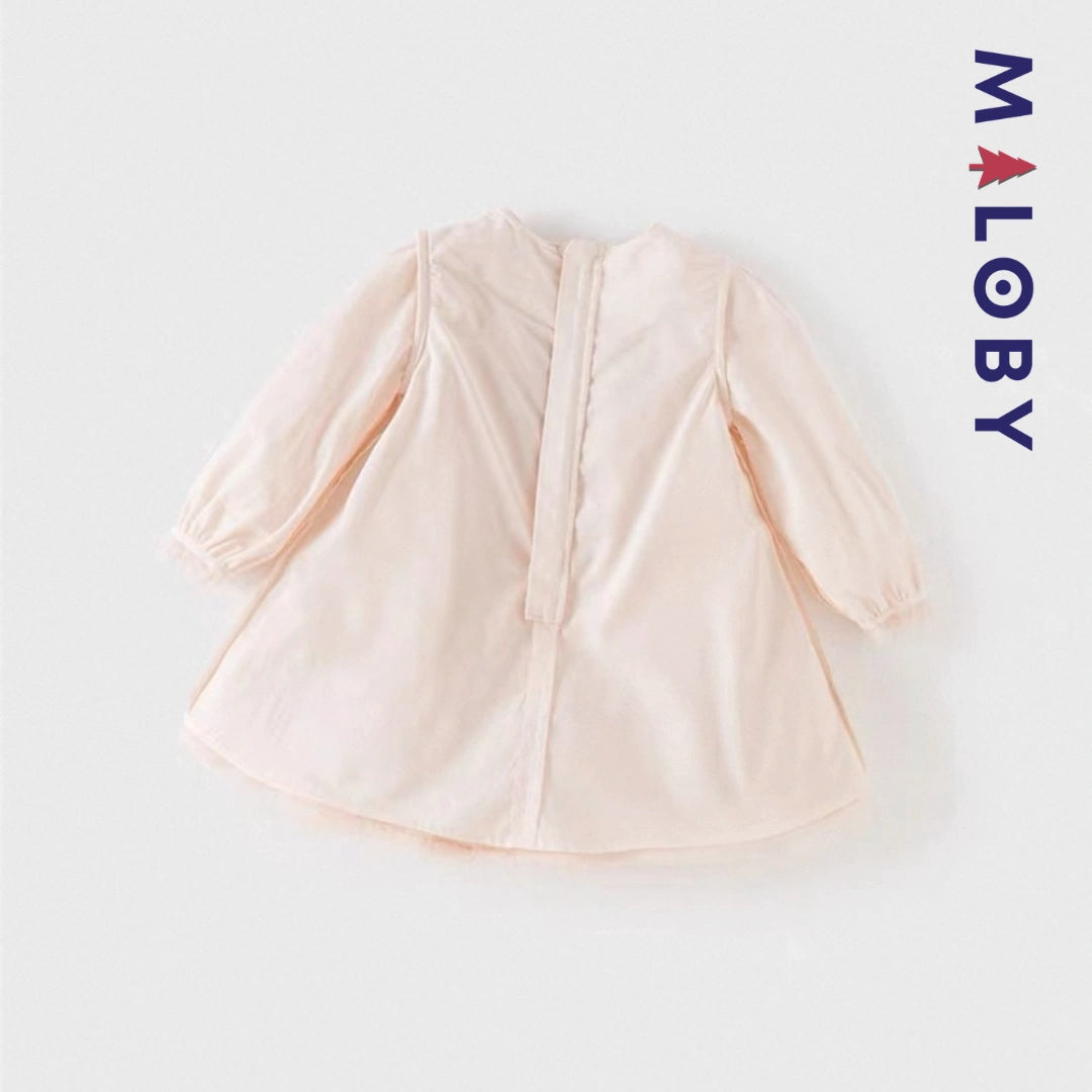 Robe de Cérémonie Cœurs & Volants enfant fille -Rose