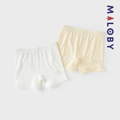 Leggings-short antibactériens enfant fille -Beige/Jaune