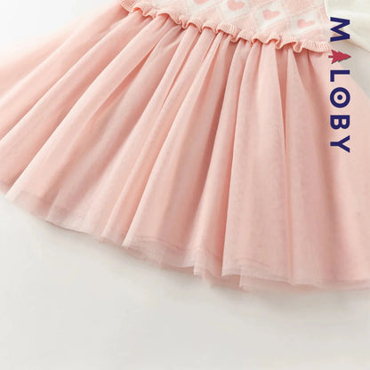 Robe princesse bi-matière enfant fille - rose -robes et ensembles pour filles, bébés et garcons - MALOBY