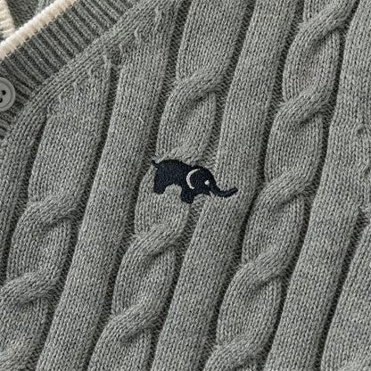 Cardigan torsadé antistatique premium gris pour garçon, vêtement enfant maroc - MALOBY