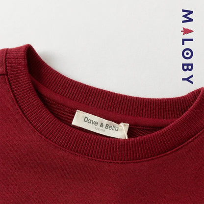 sweat col rond motif placé enfant garçon -Rouge -robes et ensembles pour filles, bébés et garcons - MALOBY