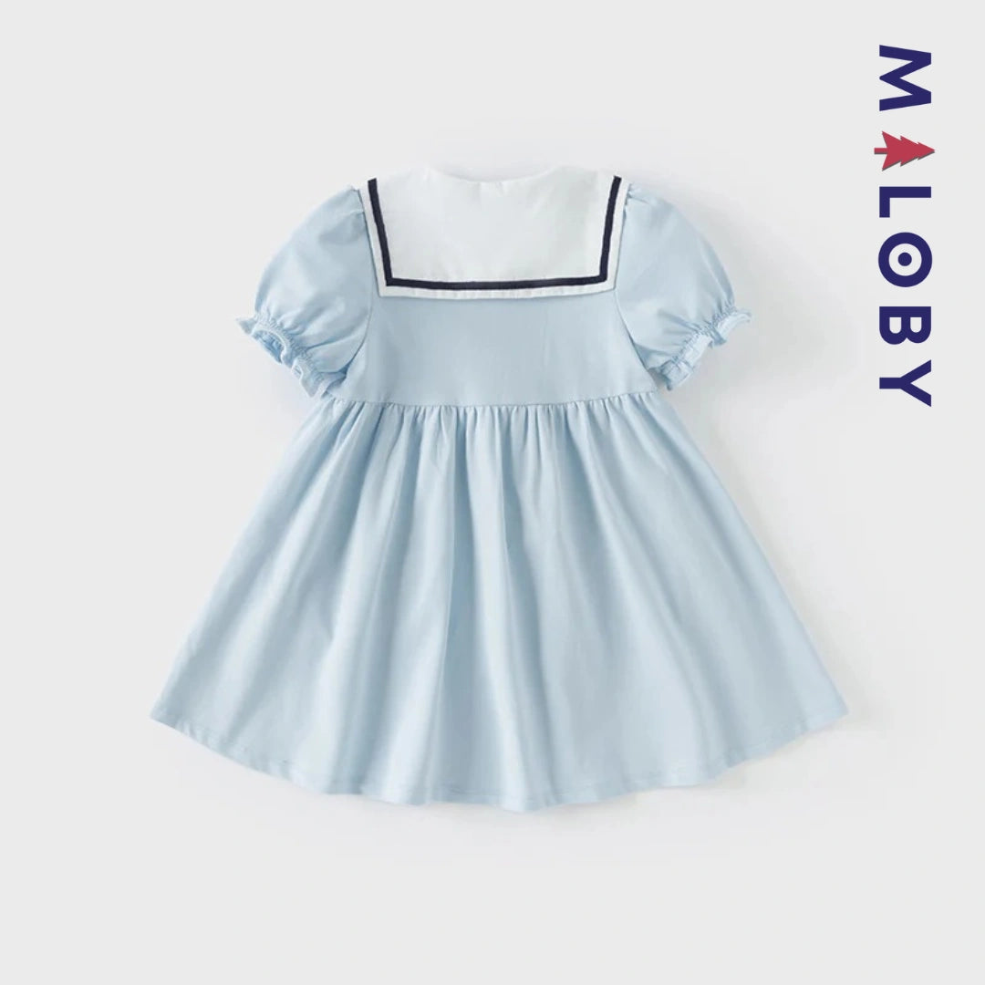 Robe style Marin enfant fille- bleu ciel -robes et ensembles pour filles, bébés et garcons - MALOBY