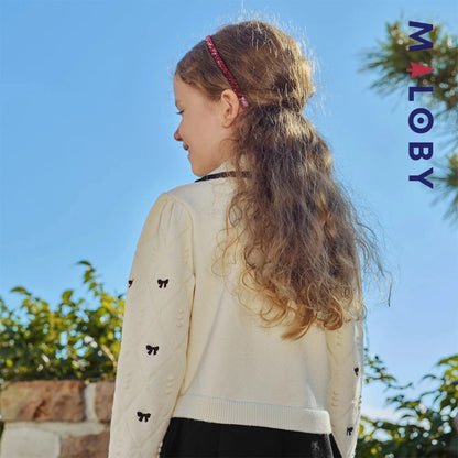 Robe cérémonie en maille enfant fille -Beige -robes et ensembles pour filles, bébés et garcons - MALOBY