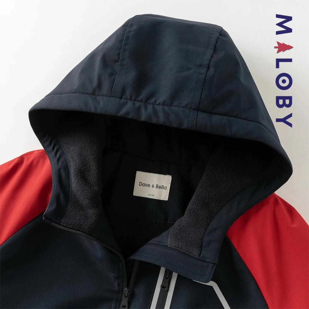 Parka imperméable doublée polaire enfant garçon- rouge