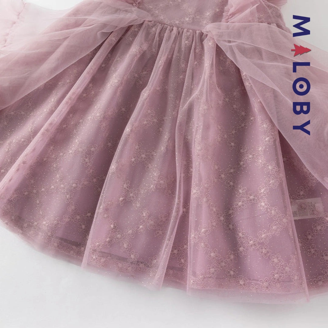 Ensemble Robe+sac pour cérémonie volontée en tulle - violet -robes et ensembles pour filles, bébés et garcons - MALOBY