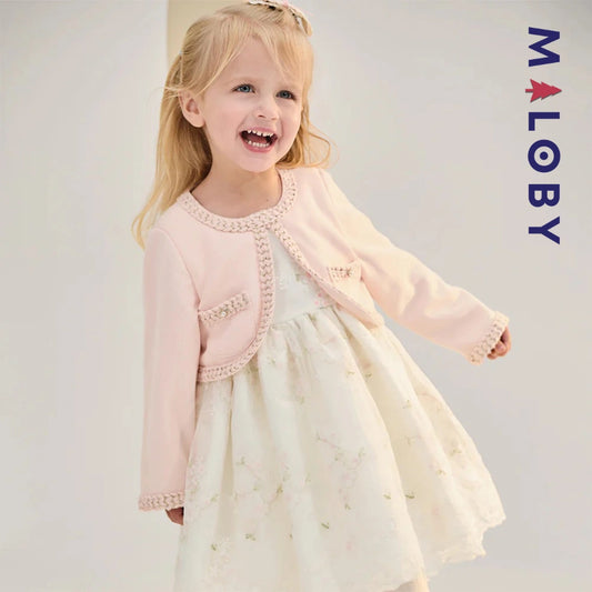 Robe cérémonie avec Boléro intégré -Rose -robes et ensembles pour filles, bébés et garcons - MALOBY