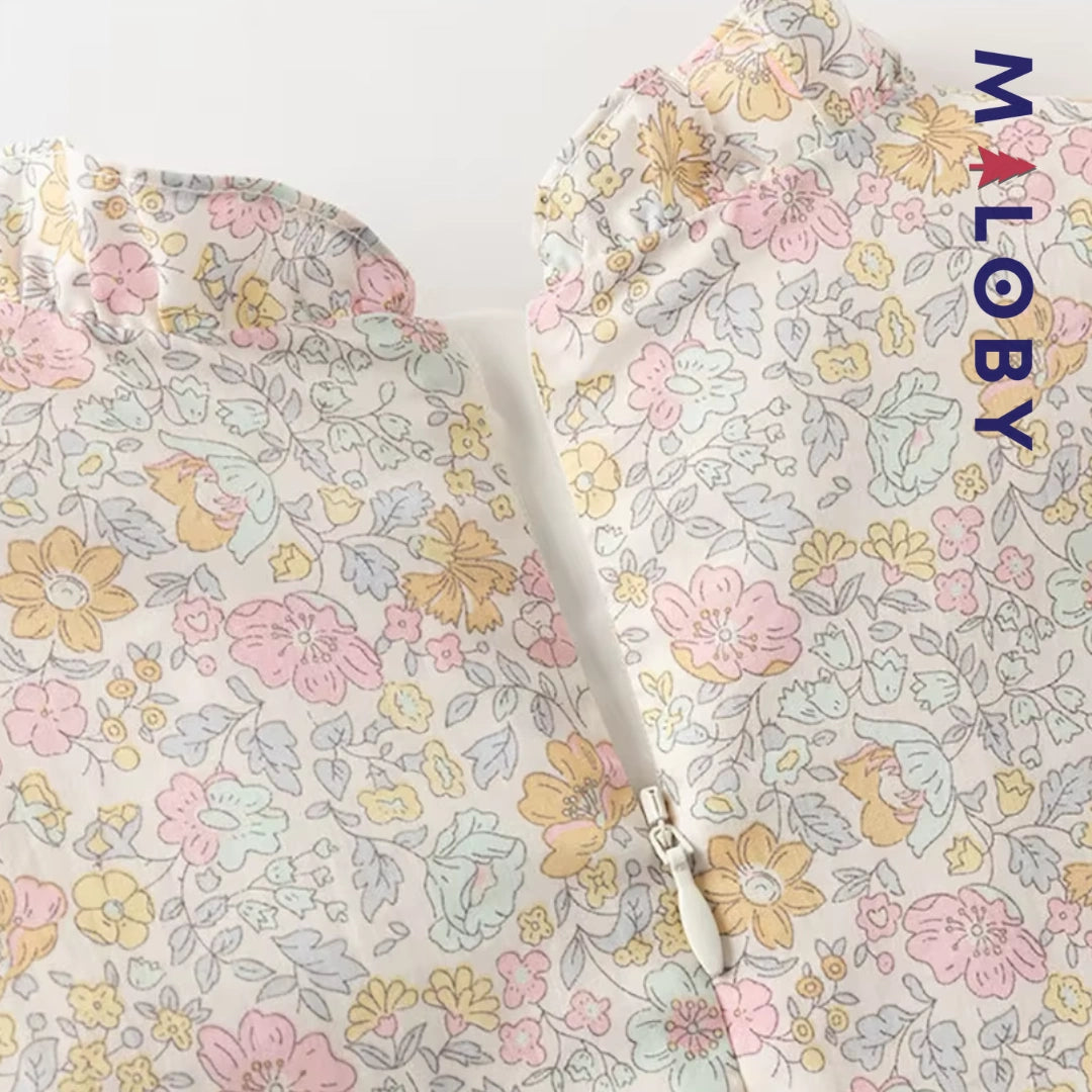 Robe fleurie manches longues enfant fille -Floral