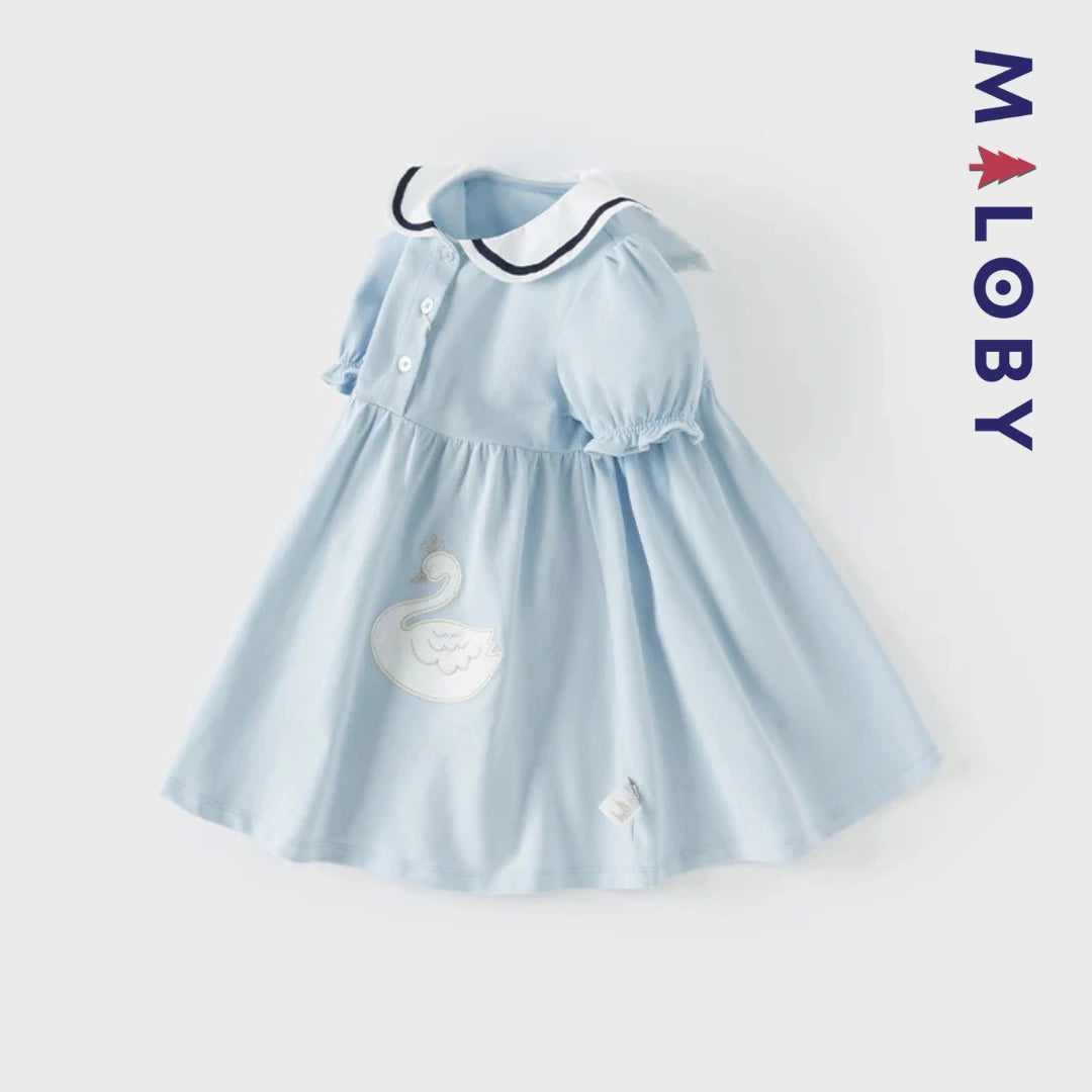 Robe style Marin enfant fille- bleu ciel -robes et ensembles pour filles, bébés et garcons - MALOBY